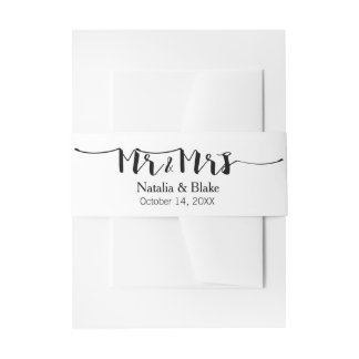 de heer & mevrouw Modern Wedding Invitation Belly Uitnodigingen Wikkel