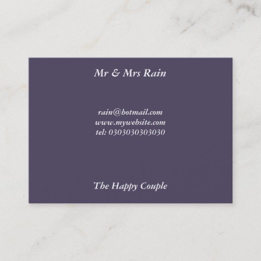 De heer & mevrouw Rain Visitekaartje (Voorkant)