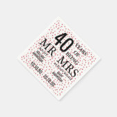 De heer mevrouw Recht Leuk 40ste verjaardag Robijn Servet (Hoek)