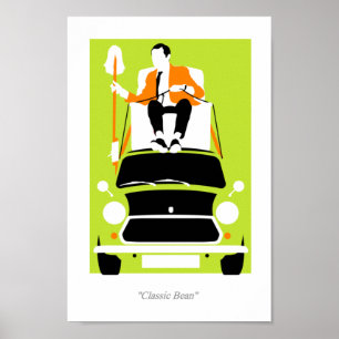 de heer Mister Bean classic Mini car Poster