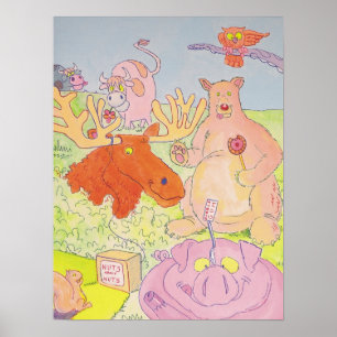 de heer Moose en Friends (deel 1 van een triptych) Poster