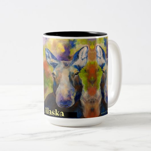 de heer Moosey Moose Coffee Mok_ALASKA   Tweekleurige Koffiemok (Voorkant rechts)
