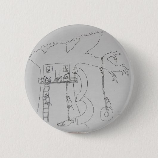 de heer Mouse Treehouse Ronde Button 5,7 Cm (Voorkant)
