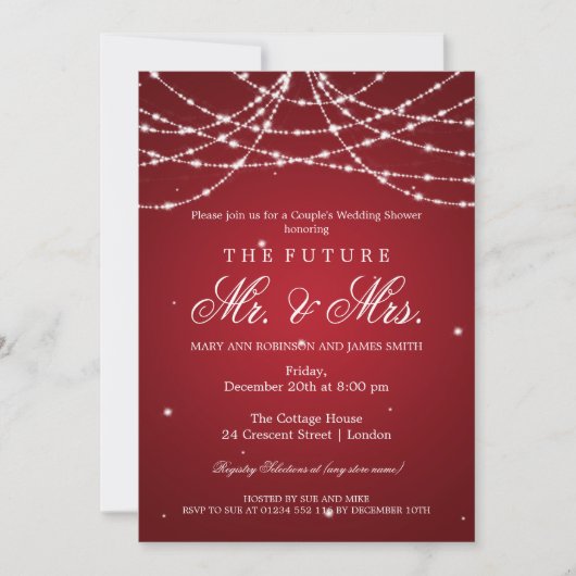 de heer Mrs Couples Shower Sparking String Red Kaart (Voorkant)