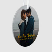 De heer Mrs. First Married Double Sided Photo Ornament (voorkant)