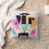 de heer Mustache Bleek Pink Zig Zag Mason Jar Kussen (Deken)