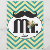 de heer Mustache Hipster Pattern (Voorkant)