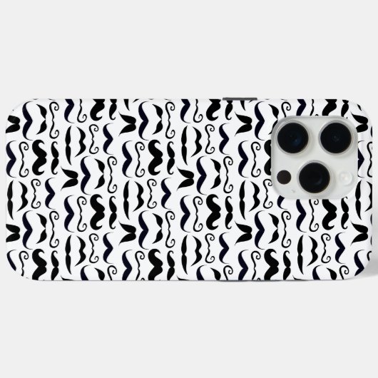de heer Mustache Hipster Pattern Case-Mate iPhone Case (Achterkant (horizontaal))