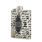 de heer Mustache Hipster Pattern Heupfles (Links)