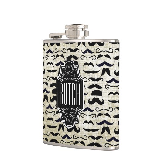 de heer Mustache Hipster Pattern Heupfles (Links)