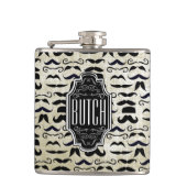 de heer Mustache Hipster Pattern Heupfles (Voorkant)