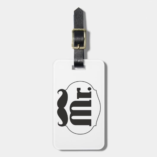 de heer Mustache Retro  Hipster Gifts Bagagelabel (Voorkant verticaal)