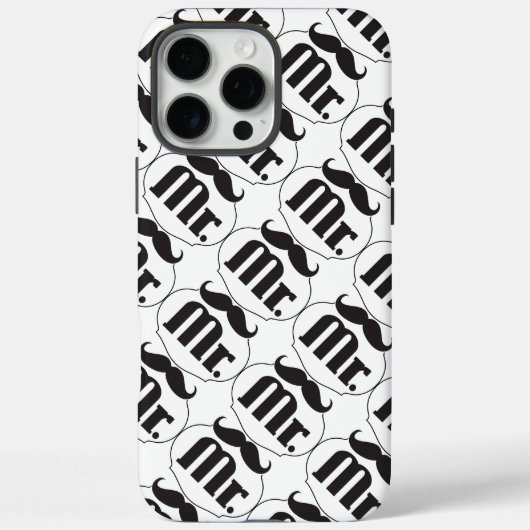 de heer Mustache Retro Hipster Gifts Case-Mate iPhone Case (Achterkant)