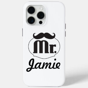 de heer Mustache Retro  Hipster Gifts iPhone 15 Pro Max Hoesje