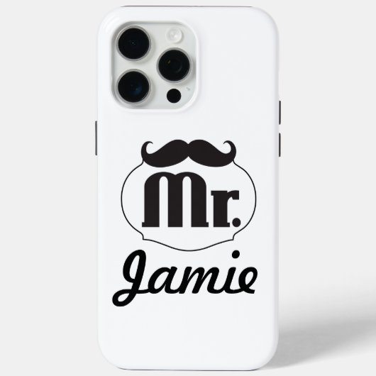 de heer Mustache Retro Hipster Gifts Case-Mate iPhone Case (Achterkant)