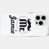 de heer Mustache Retro Hipster Gifts Case-Mate iPhone Case (Achterkant (horizontaal))