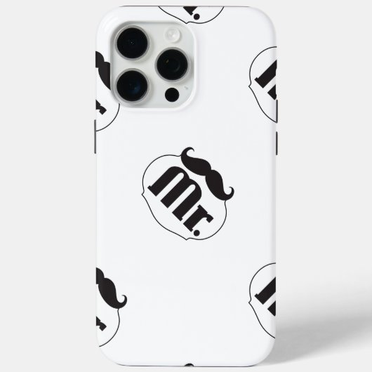 de heer Mustache Retro Hipster Gifts Case-Mate iPhone Case (Achterkant)