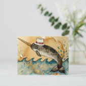 de heer narhwal briefkaart (Staand voorkant)