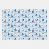 de heer Narwhal Blue Snowflake Pattern Inpakpapier Vel (Voorkant 2)