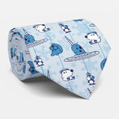 de heer Narwhal Blue Snowflake Pattern Stropdas (Opgerold)