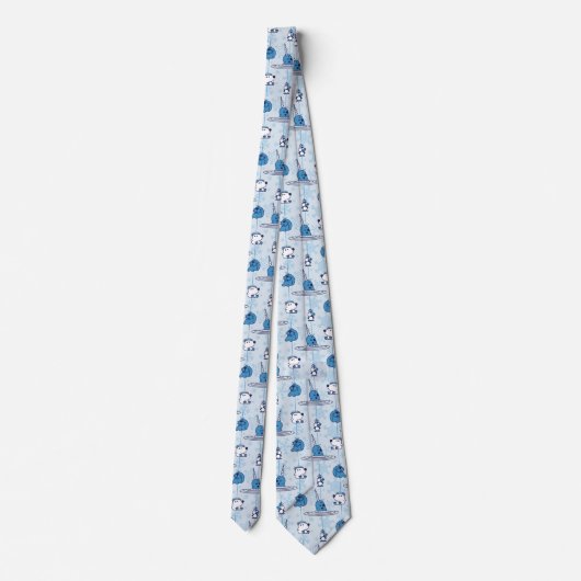 de heer Narwhal Blue Snowflake Pattern Stropdas (Achterkant)
