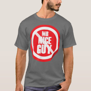 De heer Nice Guy Red Traffic Sign Funny Minimal Co T-shirt