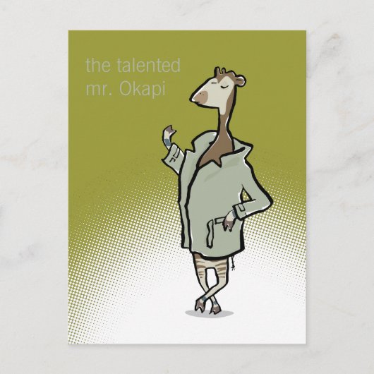 de heer Okapi (aanpasbare tekst) Briefkaart (Voorkant)