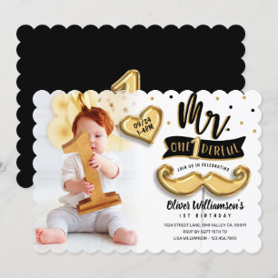 De heer One derful Gold Foil Balloon 1 september F Kaart