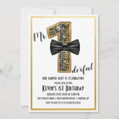 De heer Onederful 1e Verjaardagsfeestuitnodiging Kaart (Voorkant)