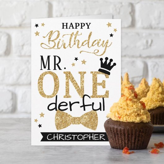 de heer ONEderful 1st Birthday Kaart