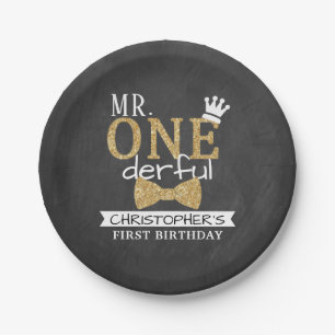 de heer ONEderful 1st Birthday Papieren Bordje