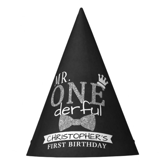 de heer ONEderful 1st Birthday Party Feesthoedjes (Voorkant)
