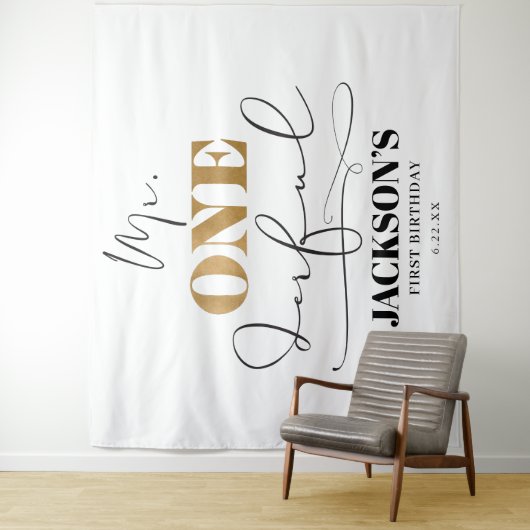 De heer Onederful Backdrop Wandkleed (In situ)