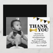 De heer Onederful Black en Gold Hartelijk dank Bedankkaart (Voorkant / Achterkant)