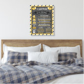 de heer ONEderful Chalkboard Poster | Eerste verja Canvas Afdruk (Insitu (Slaapkamer))