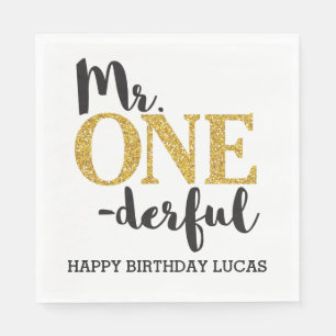 de heer ONEderful White Luncheon Paper Napkins Servet