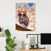 de heer Owl Art Print (Thuiskantoor)