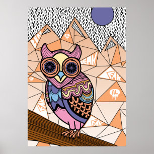de heer Owl Art Print