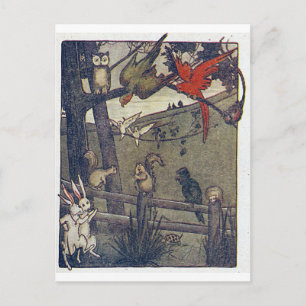 de heer Owl geeft een partij Briefkaart