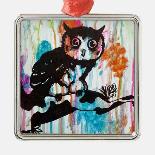 de heer Owl Metalen Ornament (Voorkant)
