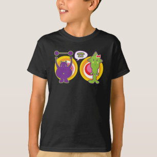 De heer Paars & Miss Green Cute Cartoon Character T-shirt