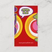 De heer Paars & Miss Green Cute Cartoon Character Visitekaartje (Achterkant)