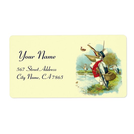 DE HEER PELICAN VIST, crème Etiket (Voorkant)