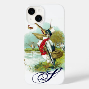 DE HEER PELICAN VIST MONOGRAM, wit Case-Mate iPhone 14 Hoesje