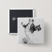 de heer Pickwick Vierkante Button 5,1 Cm (Voorkant /achterkant)