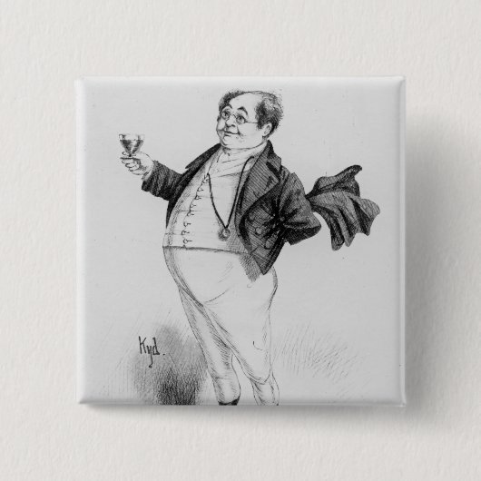de heer Pickwick Vierkante Button 5,1 Cm (Voorkant)
