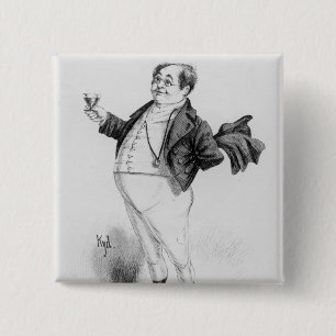 de heer Pickwick Vierkante Button 5,1 Cm