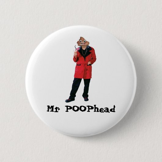de heer POOPhead Button (Voorkant)
