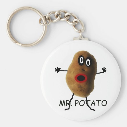 de heer Potato Cartoon Sleutelhanger (Voorkant)