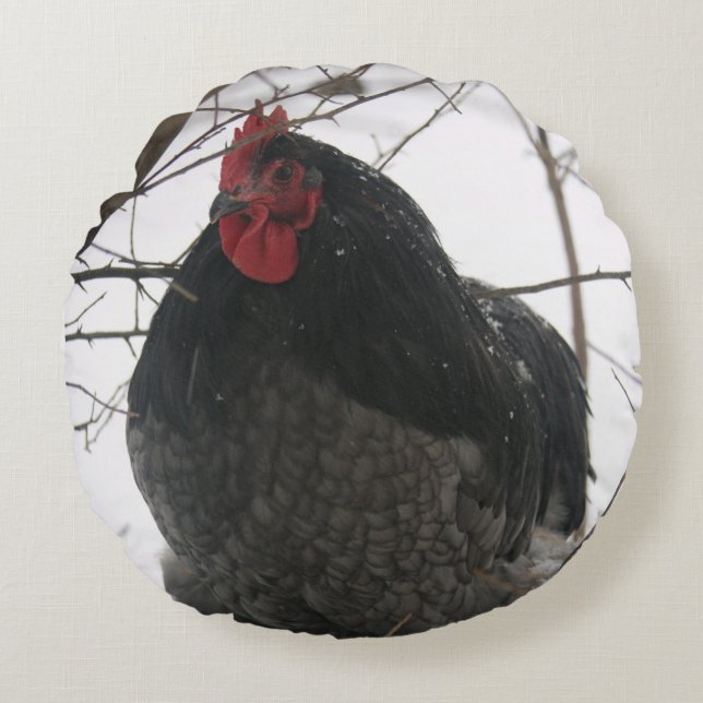 de heer Precious - Rooster on Round Pillow Rond Kussen (Voorkant)